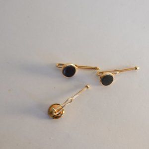 14k Overlay Black Onyx  KrementzTuxedo Shirt Stud Buttons